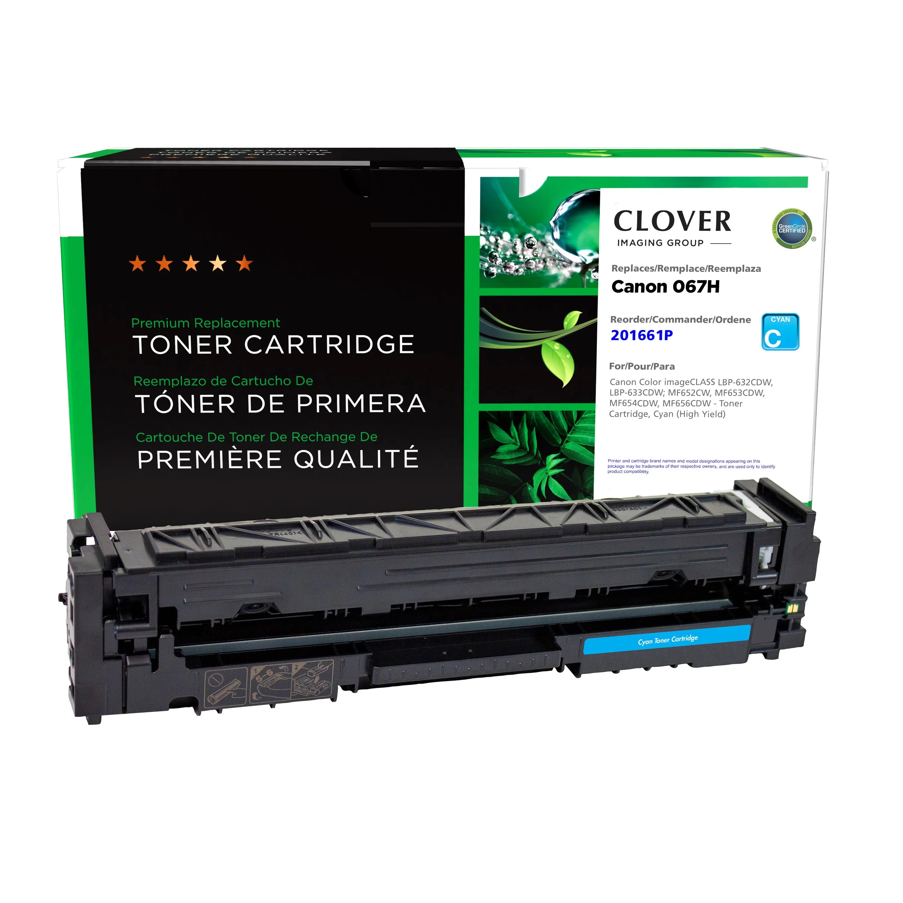 Canon MF652CW, MF653CDW Remanufactured High Yield Cyan Toner Cartridge, 067HC (5105C001)