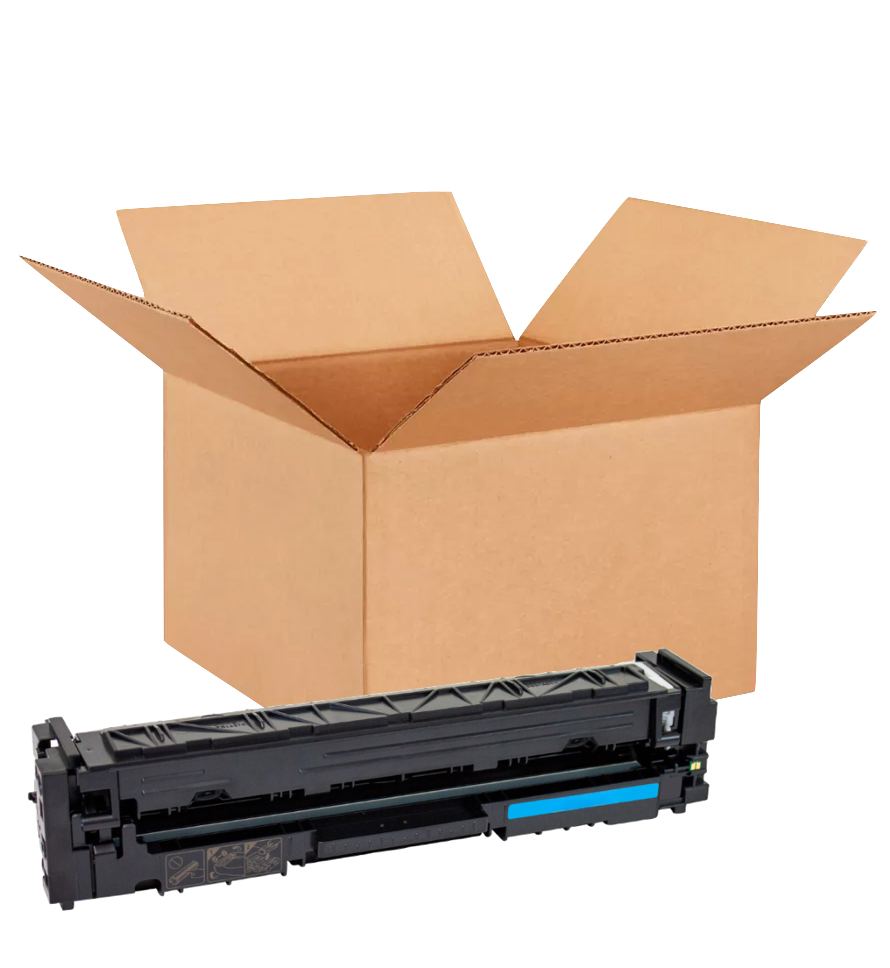 HP 206A New OEM Cyan Toner Cartridge Placed in Brown Box, W2111A