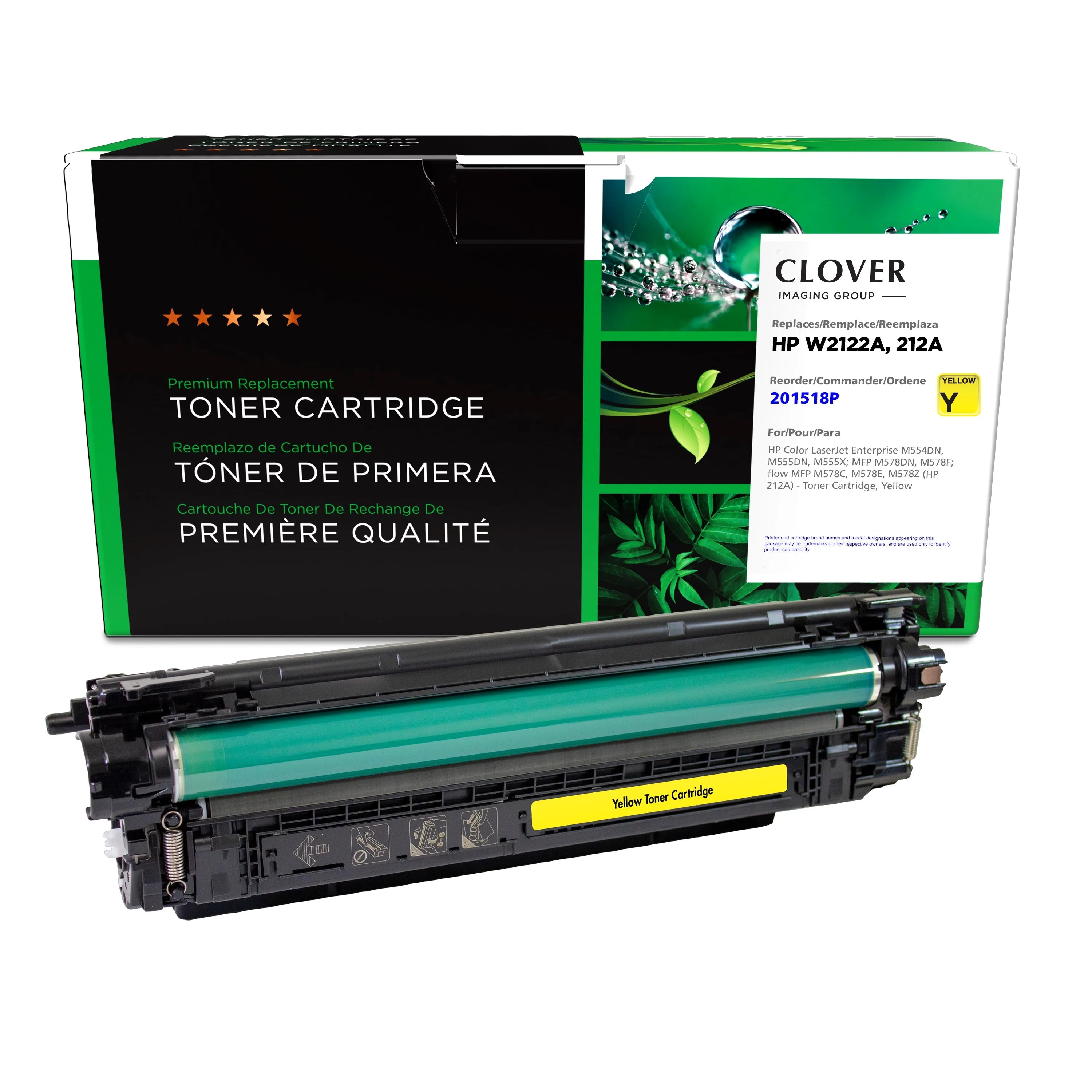 HP 212A Remanufactured Yellow Toner Cartridge, W2122A