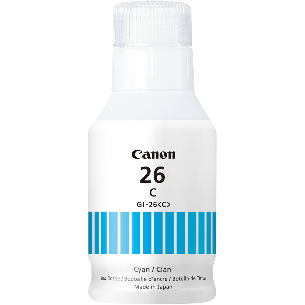 Canon GI-26C Compatible Pigment Cyan 170 ML Inkjet Bottle, 4421C001