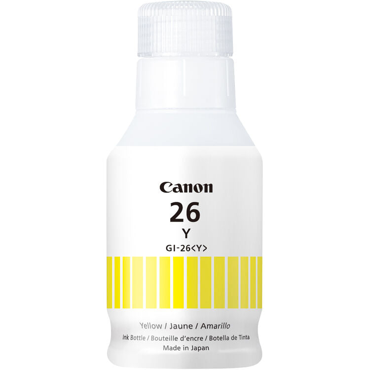 Canon GI-26Y Compatible Pigment Yellow 170 ML Inkjet Bottle, 4423C001