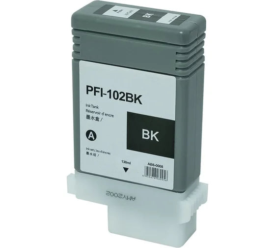 Canon PFI-102BK Remanufactured Black 130 ML Wide Format Ink, 0895B001