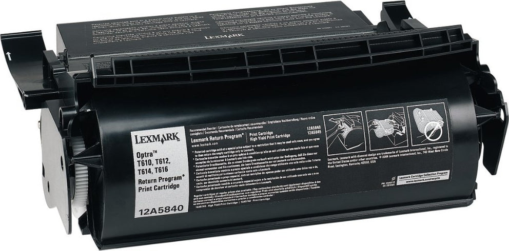 Lexmark T610/T612/T614/T616 Black Toner Cartridge, 12A5840