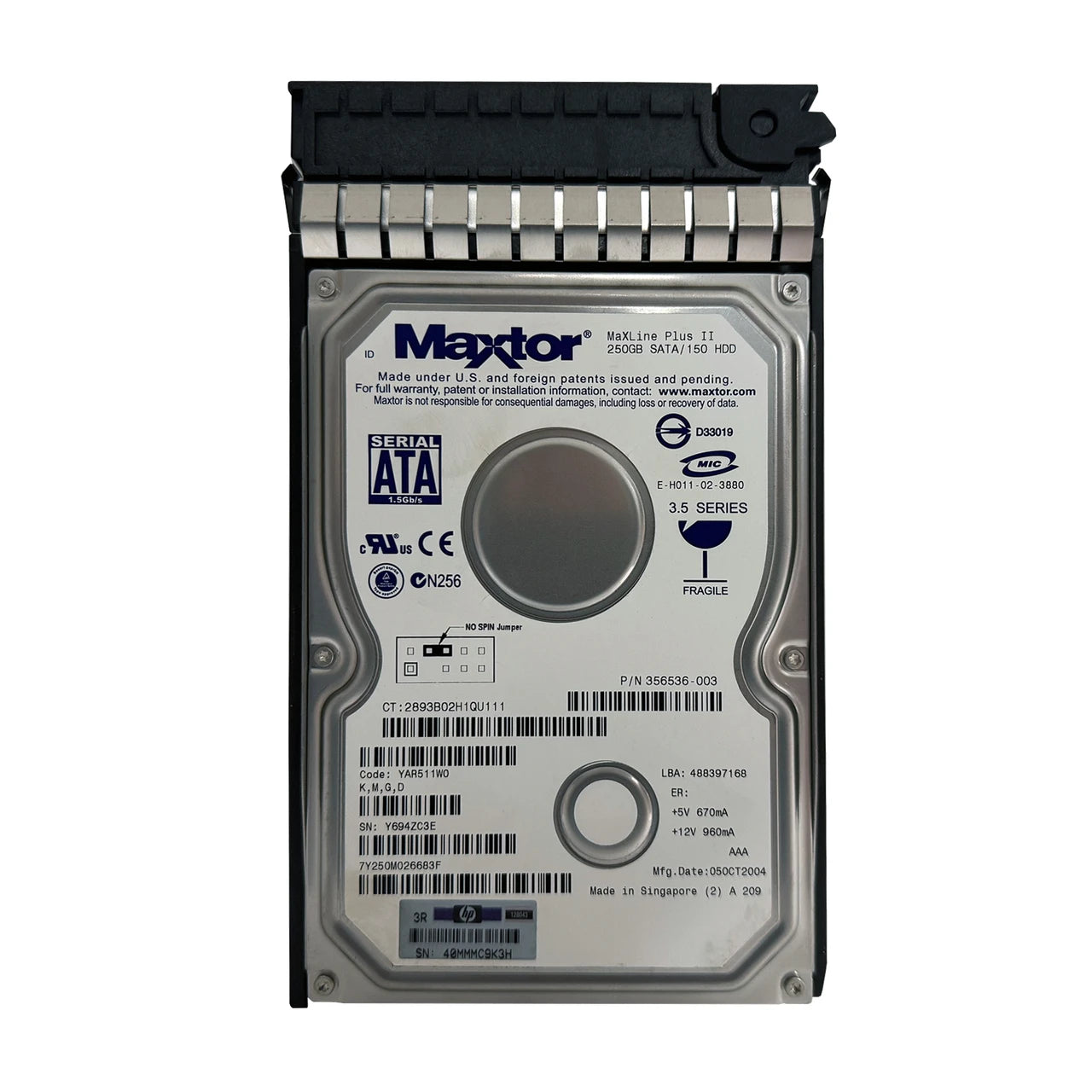 HP 250GB 1.5 GBps Hard Drive 7200 RMP, 356536-003
