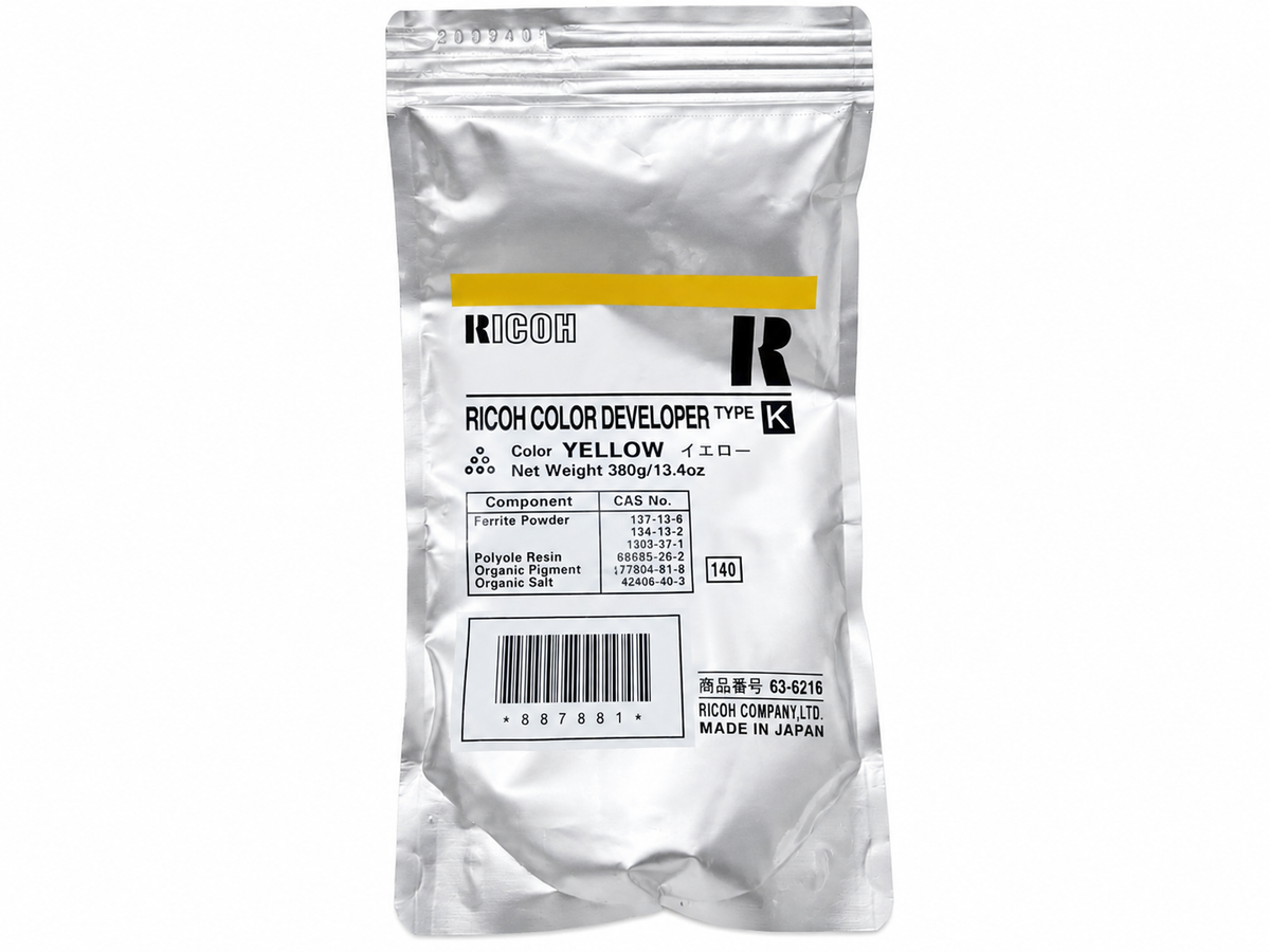 Ricoh Aficio 3006/4106 Type K Yellow Developer, 887881
