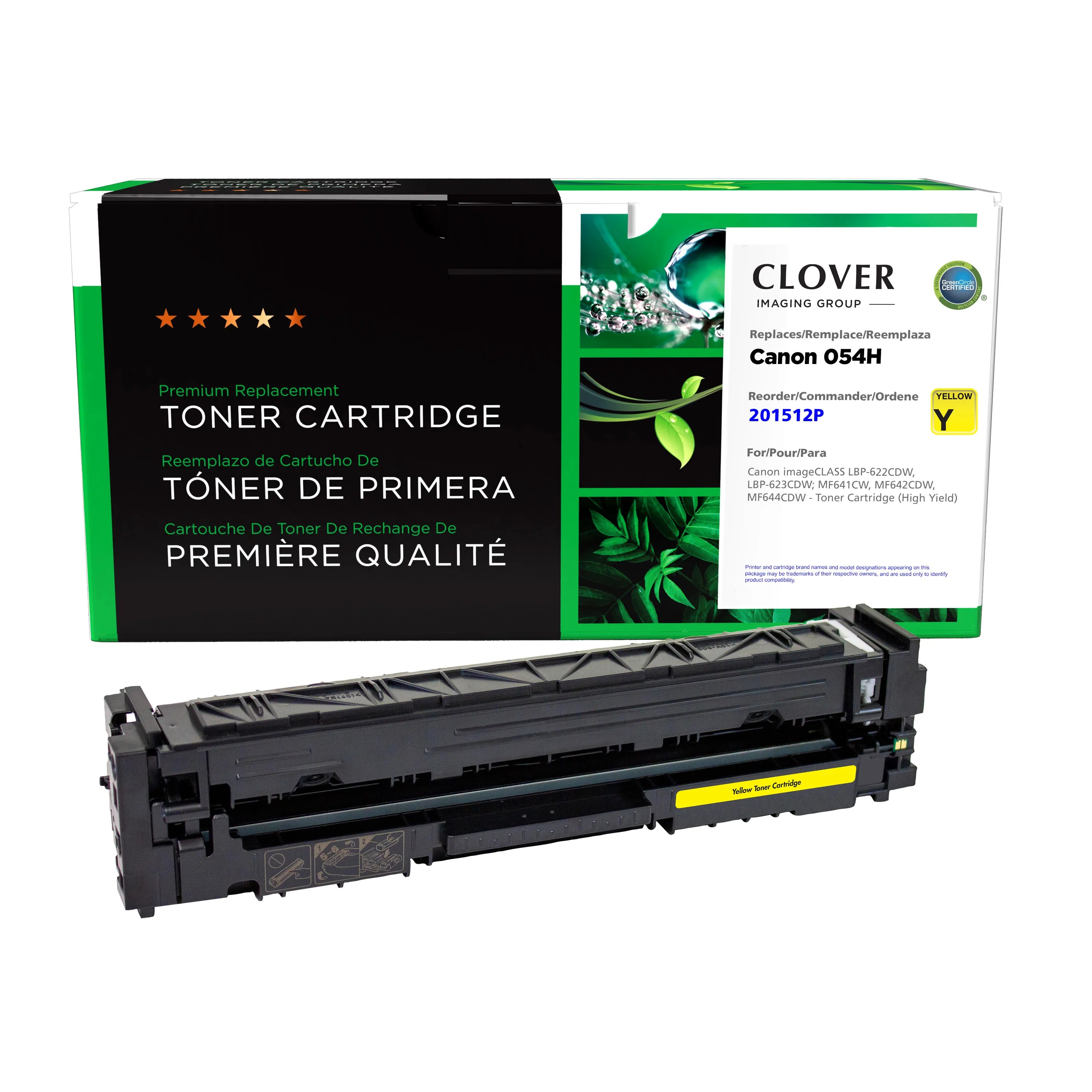 Canon MF641CW, MF642CDW Remanufactured High Yield Yellow Toner Cartridge, 054H (3025C001)