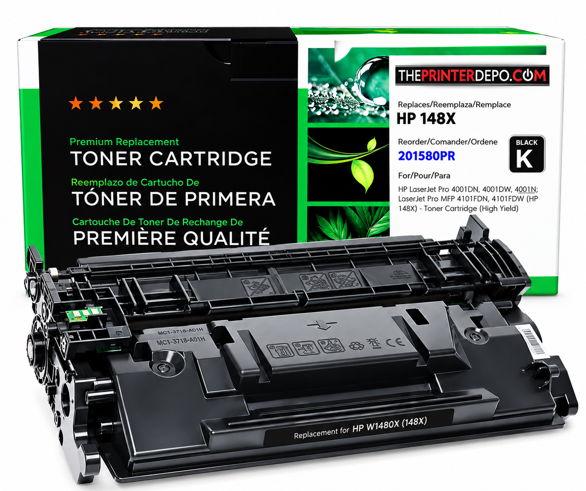 HP 148X W1480X Compatible Black High Yield Toner | 4001N 4001DN 4001DW 4101FDN 4101FDW