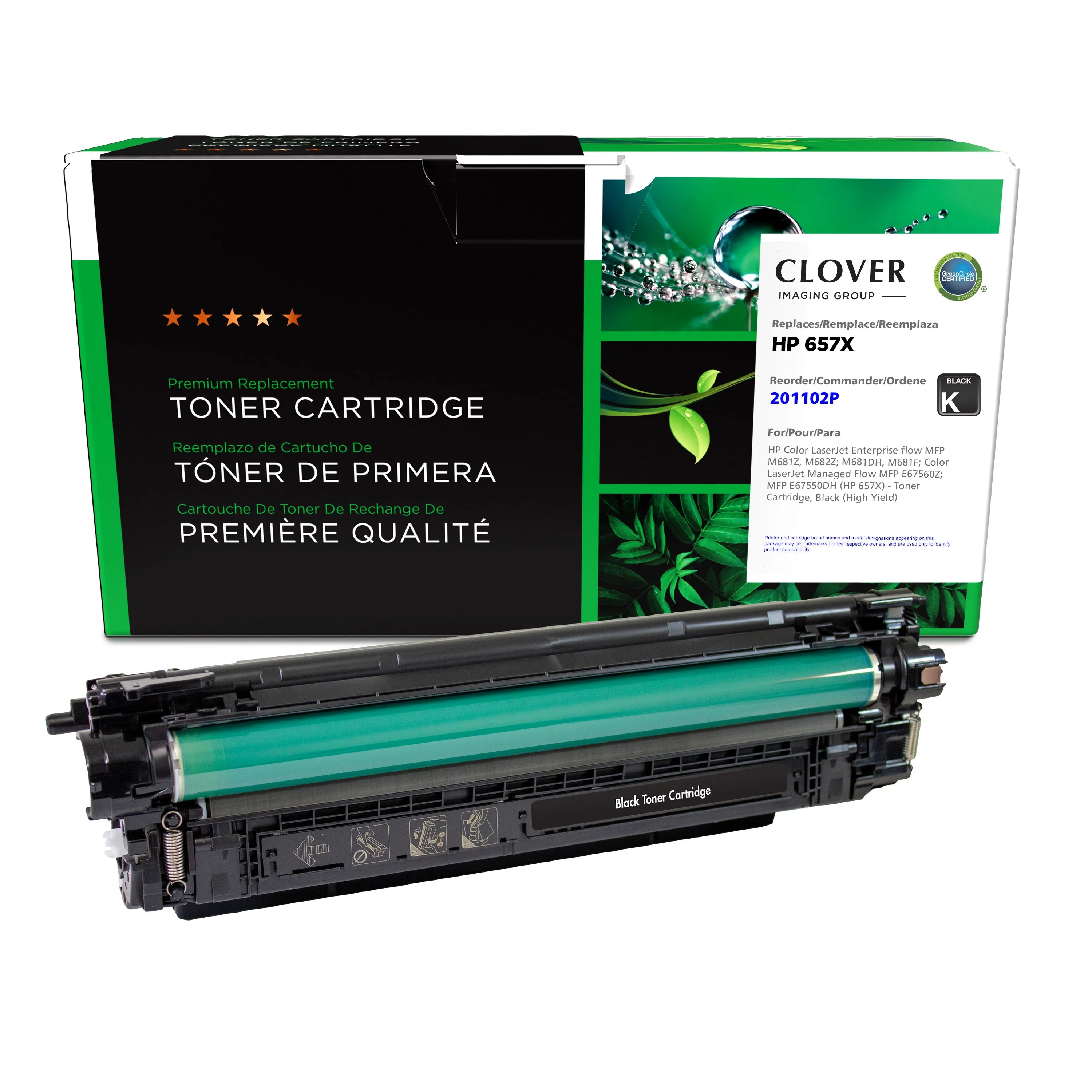 HP 657X Remanufactured High Yield Black Toner Cartridge for, CF470X/W9030MC