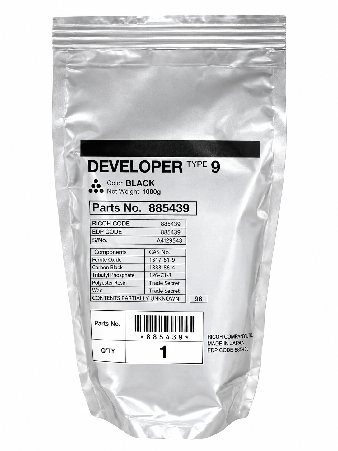 Ricoh FT7950 Type Black Developer, 885439