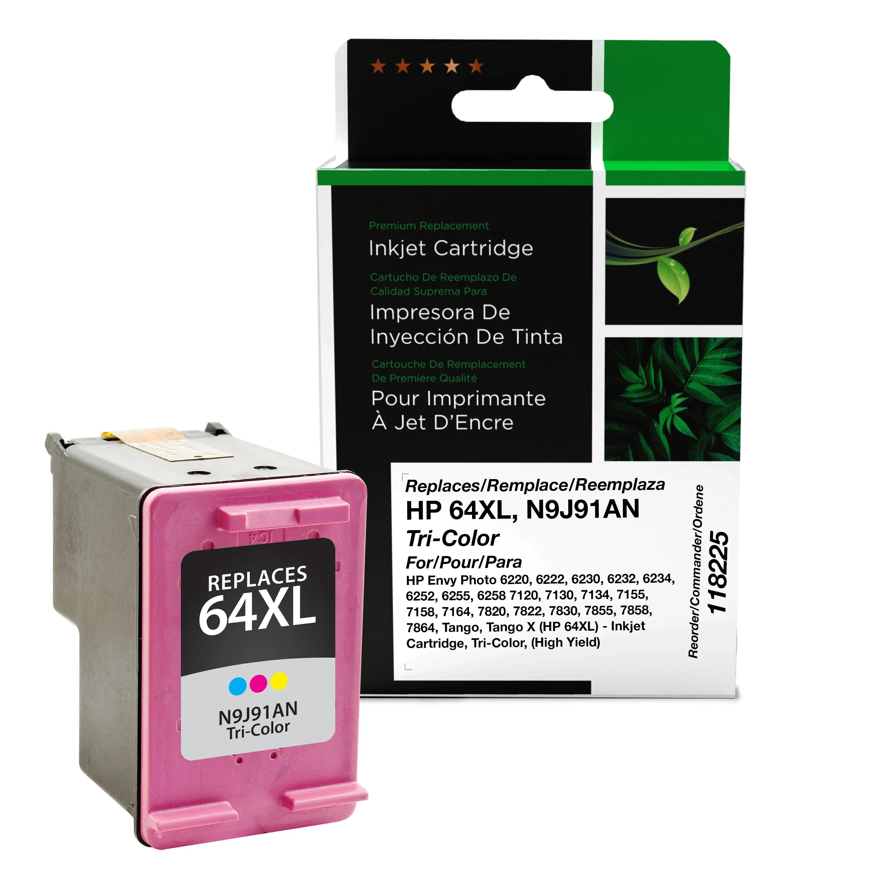 HP 64XL Remanufactured High Yield Tri-Color Ink Cartridge, N9J91AN