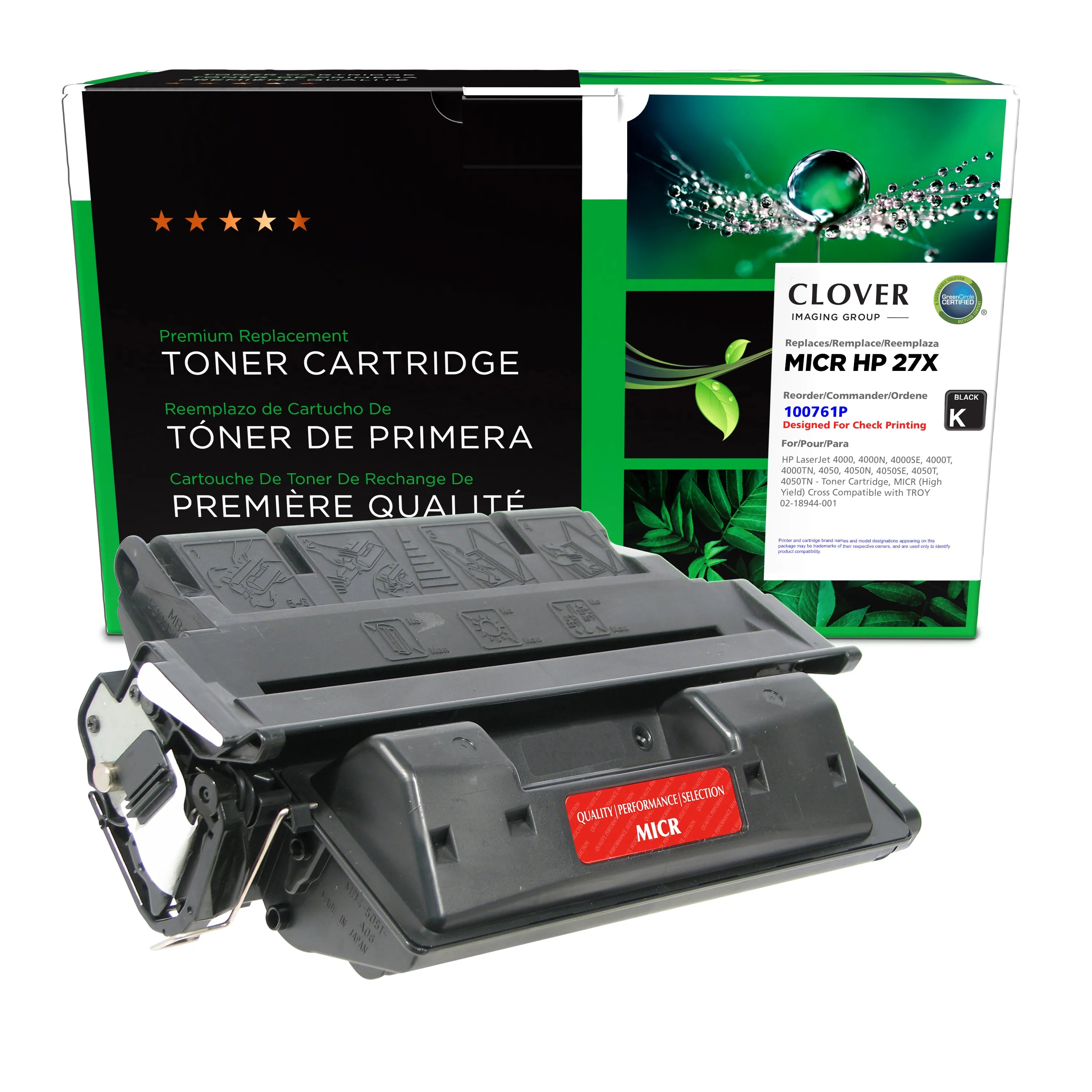 HP 27X MICR High Yield Toner Cartridge, C4127X