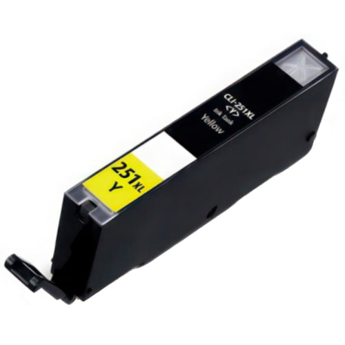 Canon CLI-251XLY Compatible Yellow 660 High Yield InkJet Cartridge, 6451B001