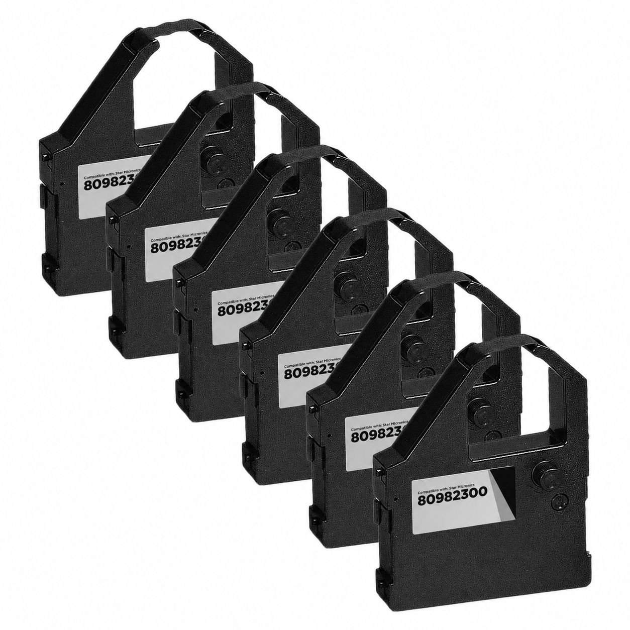 Star Micronics Compatible 6/Pack Black Printer Ribbon, 80982300