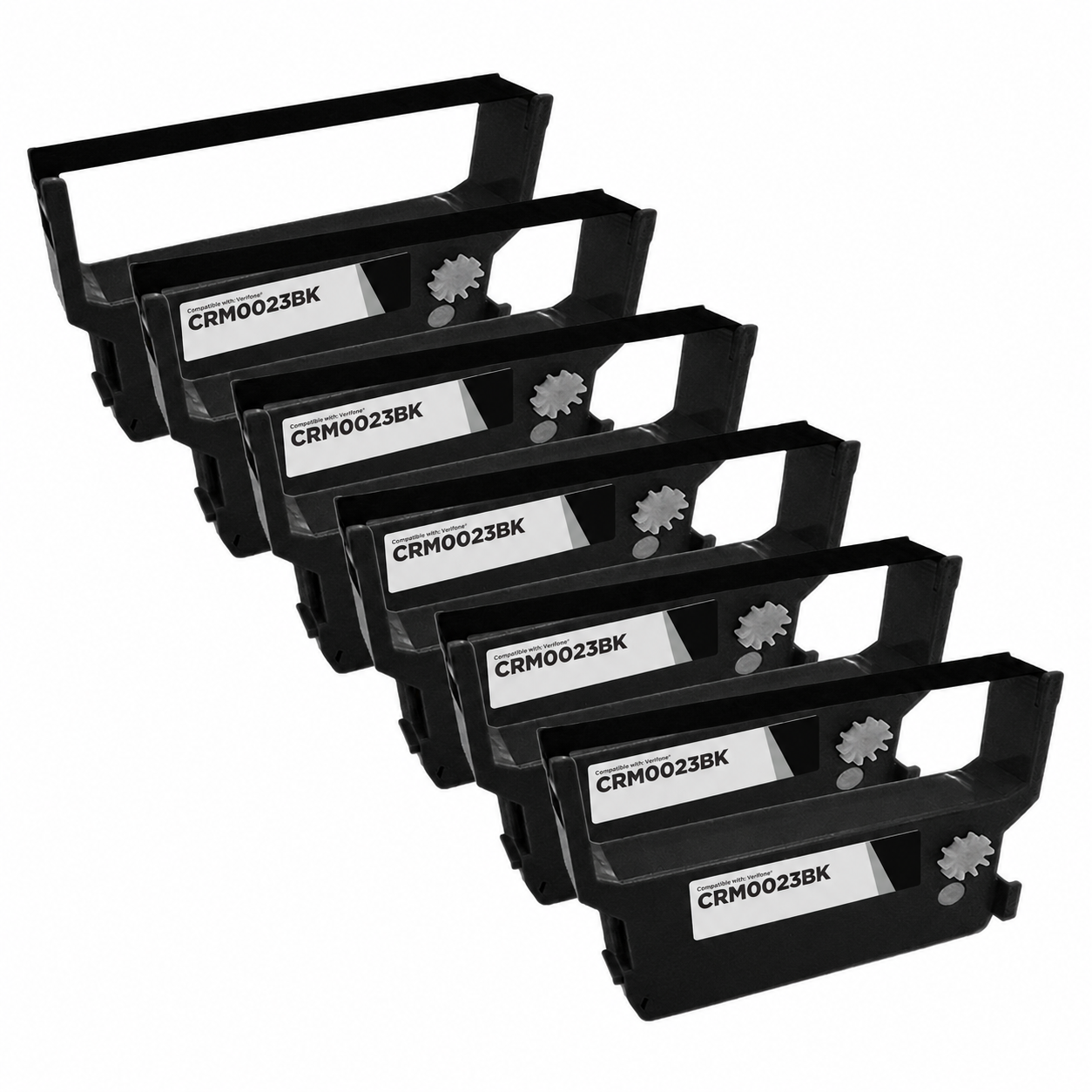 Verifone Compatible 6 Pack Value Pack Black POS Ribbon, CRM0023BK