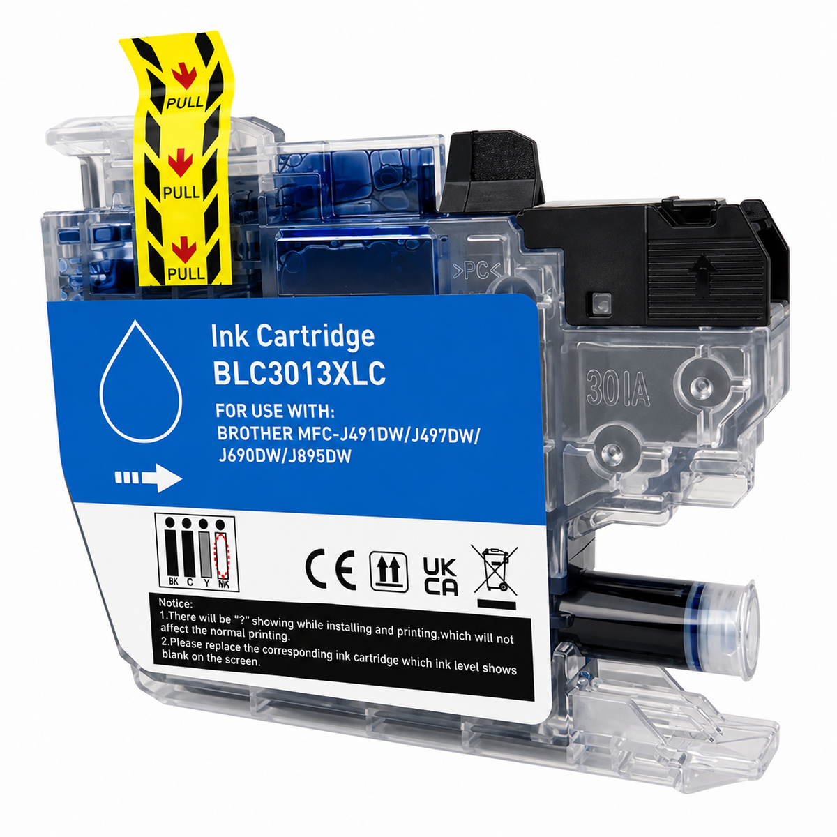 Brother LC3013 XL Compatible Cyan 400 High Yield InkJet Cartridge, LC3013C