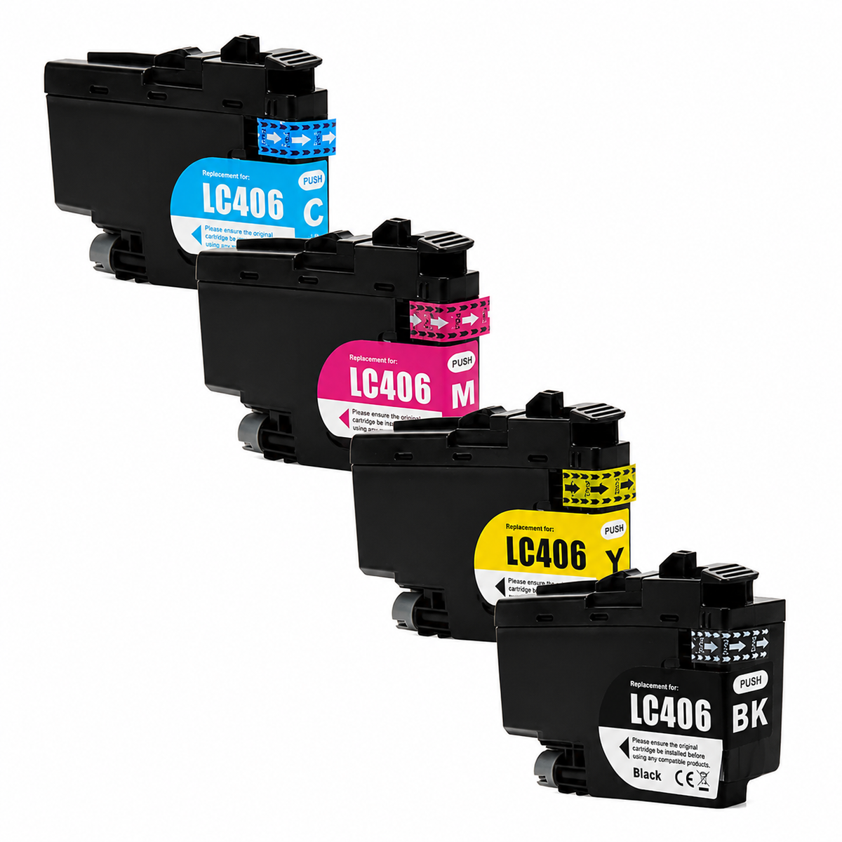 Brother LC406 Compatible Inkjet Color Combo 4 Cartridge Pack 3000/1500 High Yield, LC4064PKS