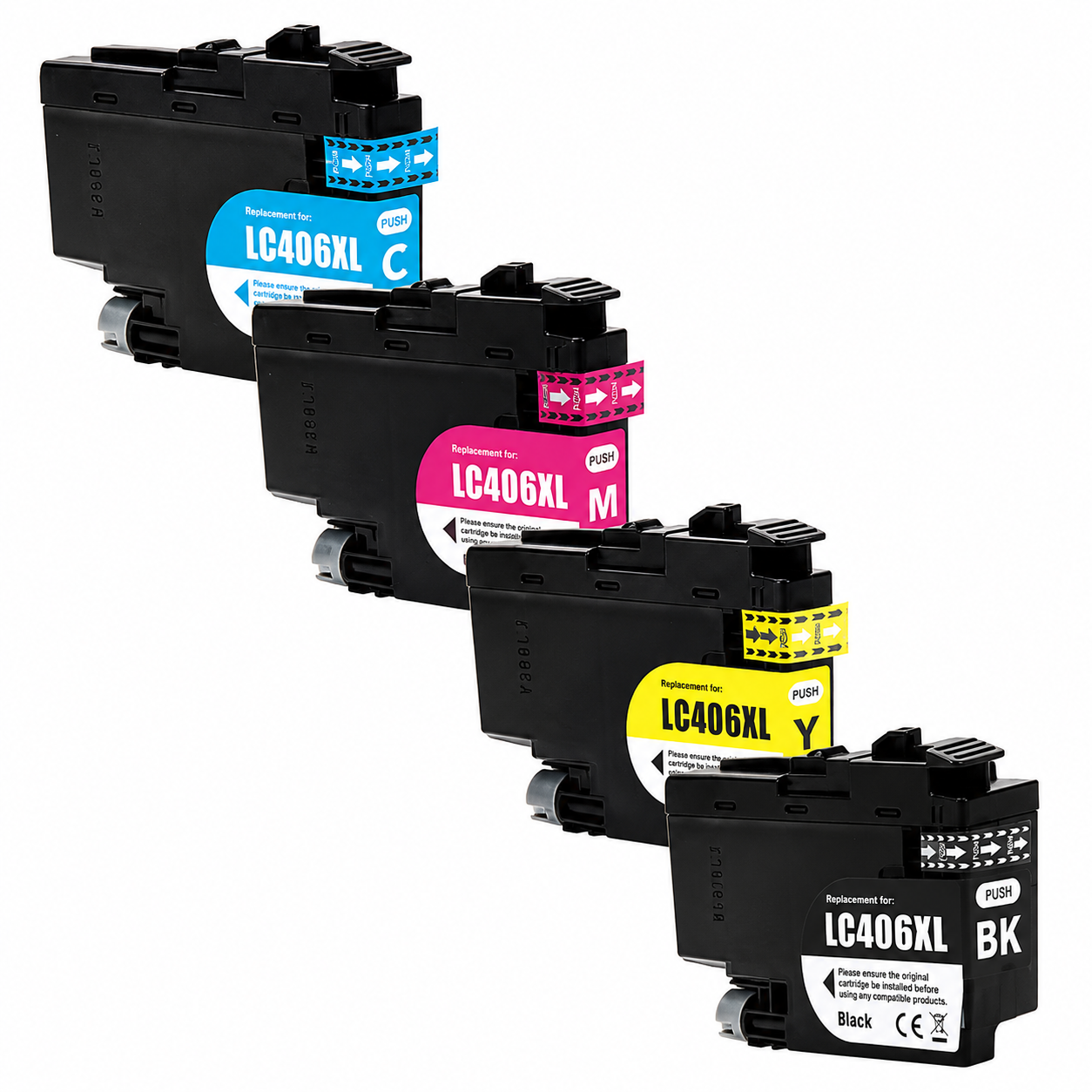 Brother LC406XL Compatible 4 Cartridge Pack 6000/5000 High Yield Inkjet Color Combo,LC406XL4PKS