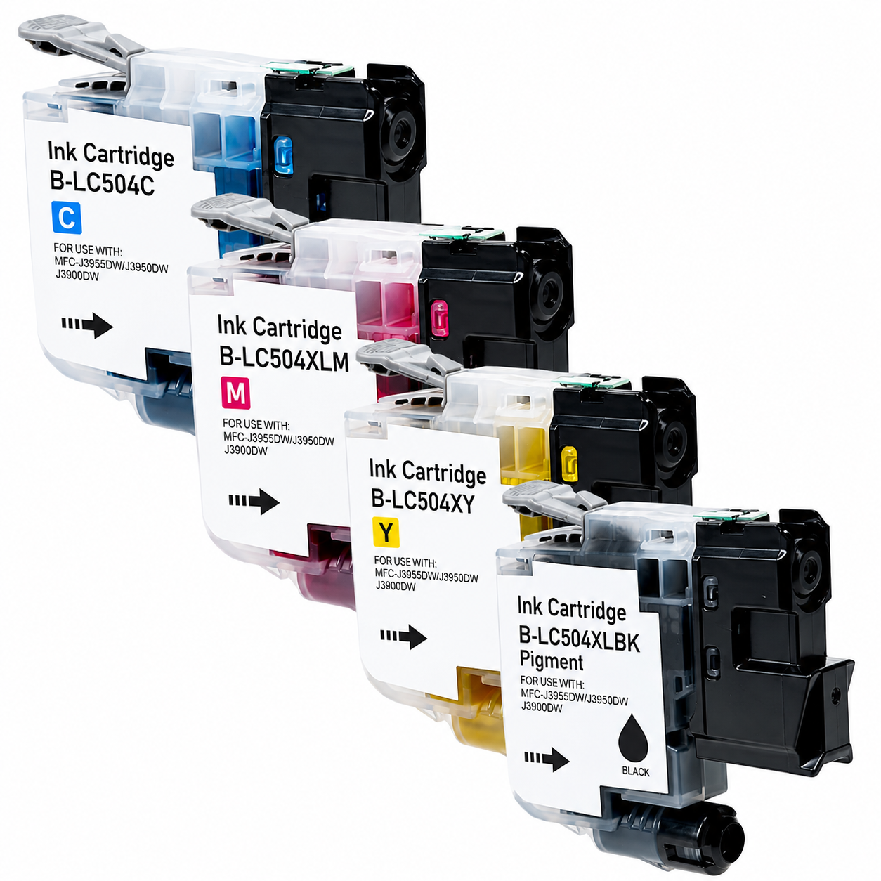 Brother LC504XL Compatible 4 Cartridge Pack 1500/1000 High Yield Inkjet Color Combo, LC504XL4PKS