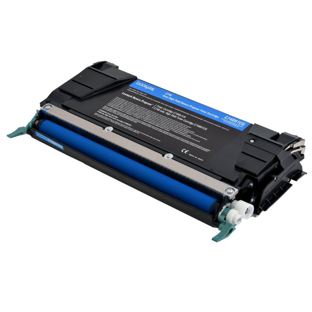 Lexmark Remanufactured Cyan 10K High Yield Toner Cartridge, C748H1CG