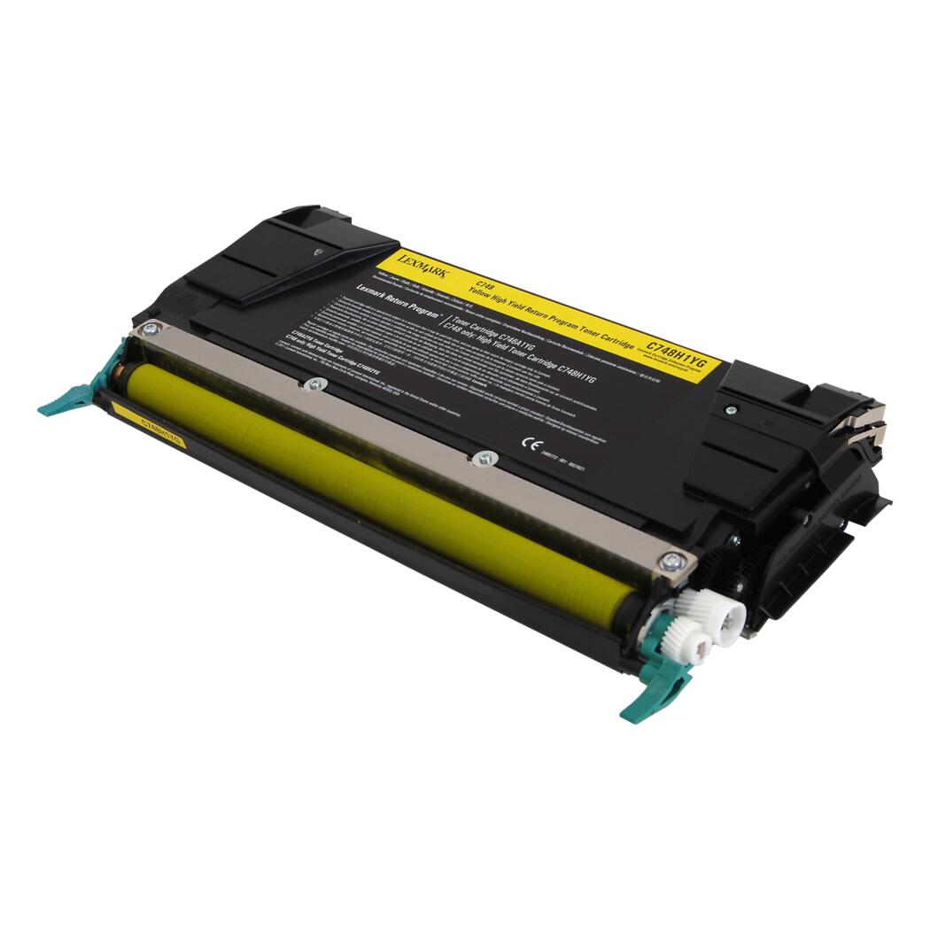 Lexmark Remanufactured Yellow 10K High Yield Toner Cartridge, C748H1YG
