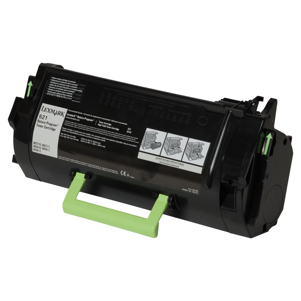 Lexmark 521 Compatible Black 6K Yield Toner Cartridge, 52D1000