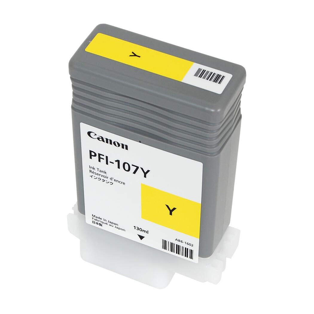 Canon PFI-107Y Compatible Yellow 130ml InkJet Cartridge, 6708B001