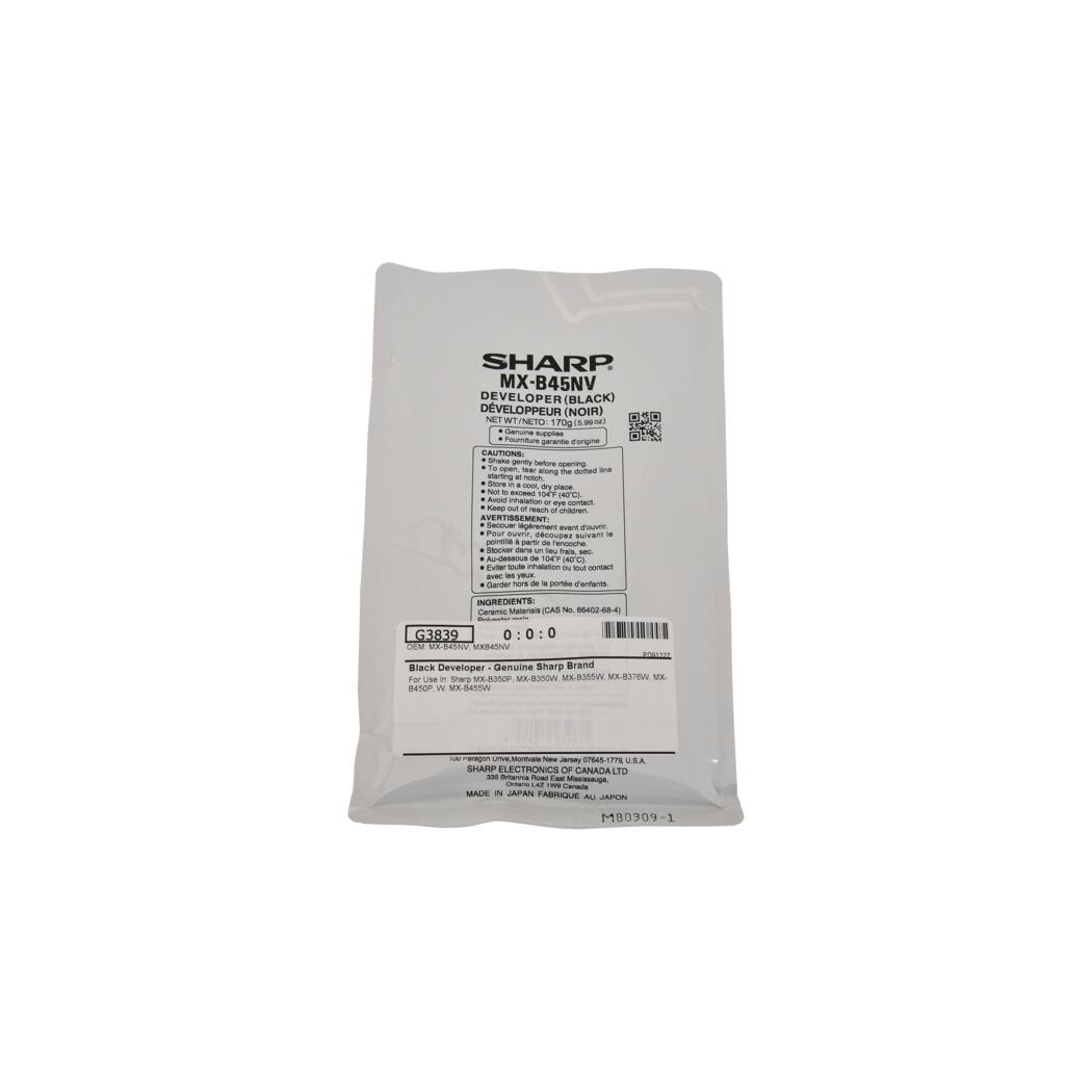 Sharp MX-B350P/B376W Black Developer, MXB45NV
