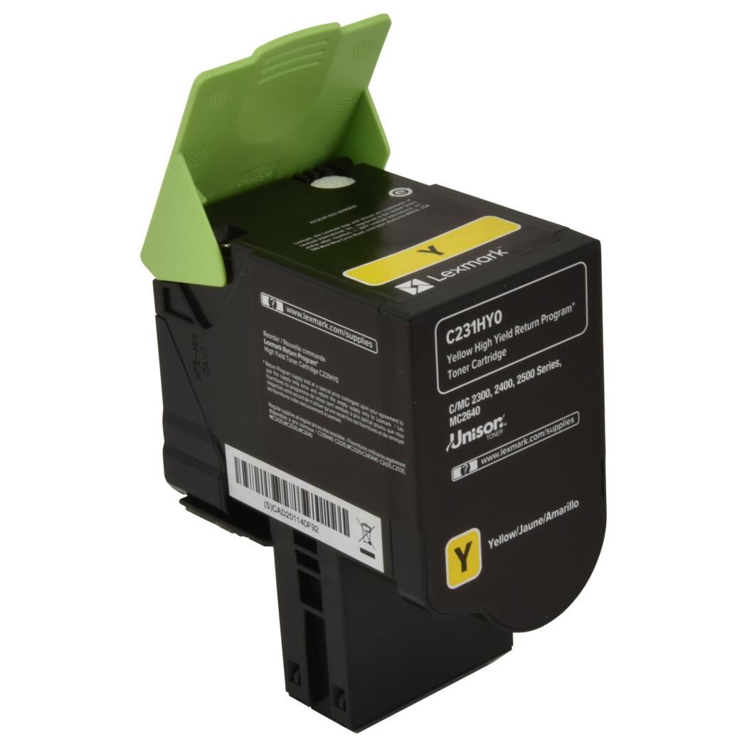 Lexmark Remanufactured Yellow 2.3K High Yield Toner Cartridge, C231HY0