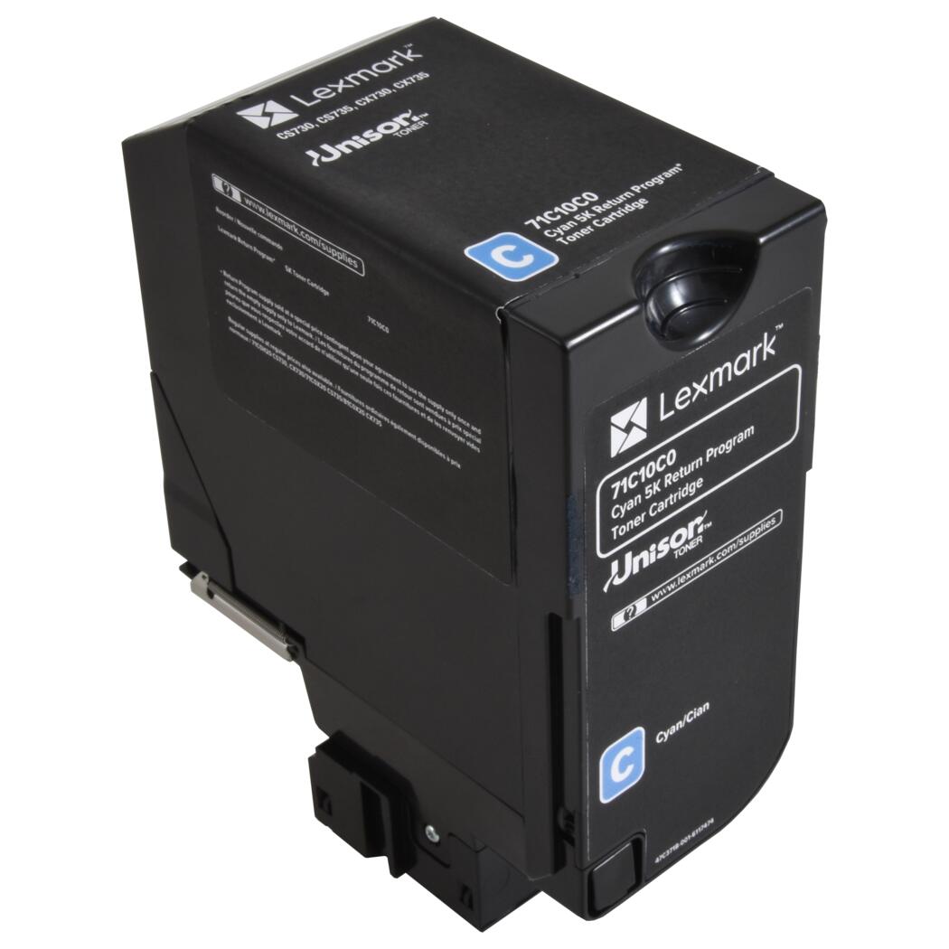 Lexmark Toner Remanufactured Cyan 5K Yield Cartridge, 71C10C0