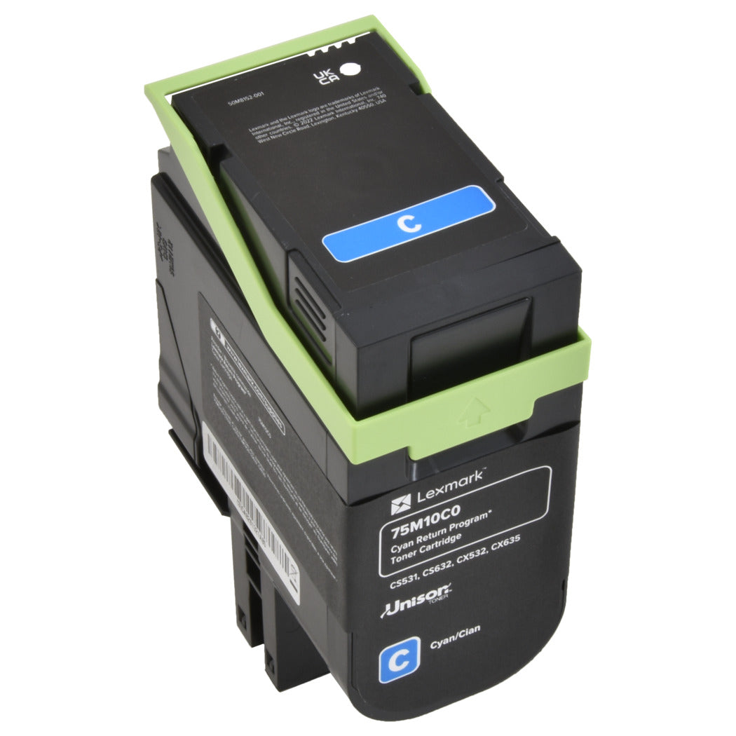 Lexmark Remanufactured Cyan 2K Yield Toner Cartridge, 75M10C0