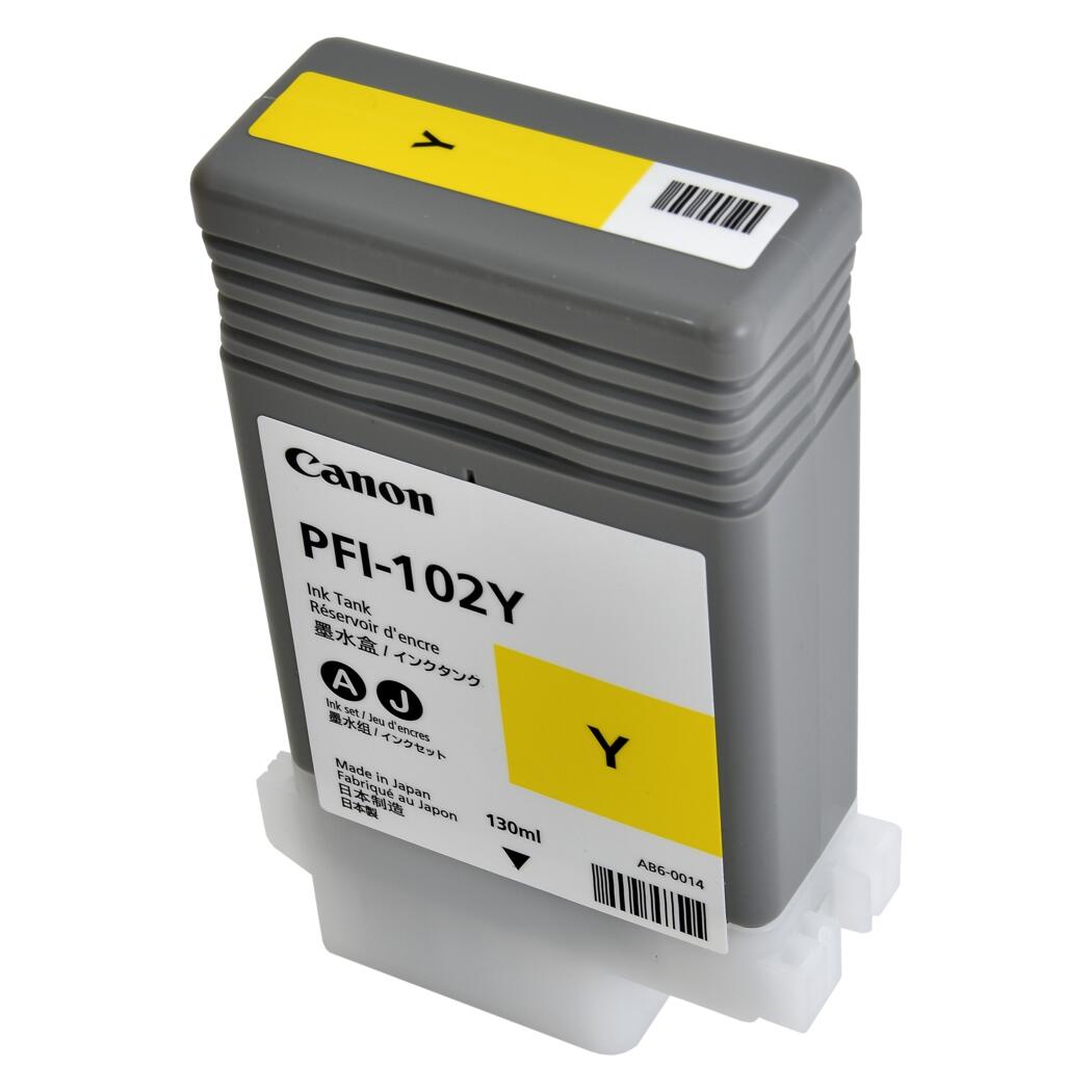 Canon PFI-102Y Remanufactured Yellow 130 ML Wide Format Ink, 0898B001