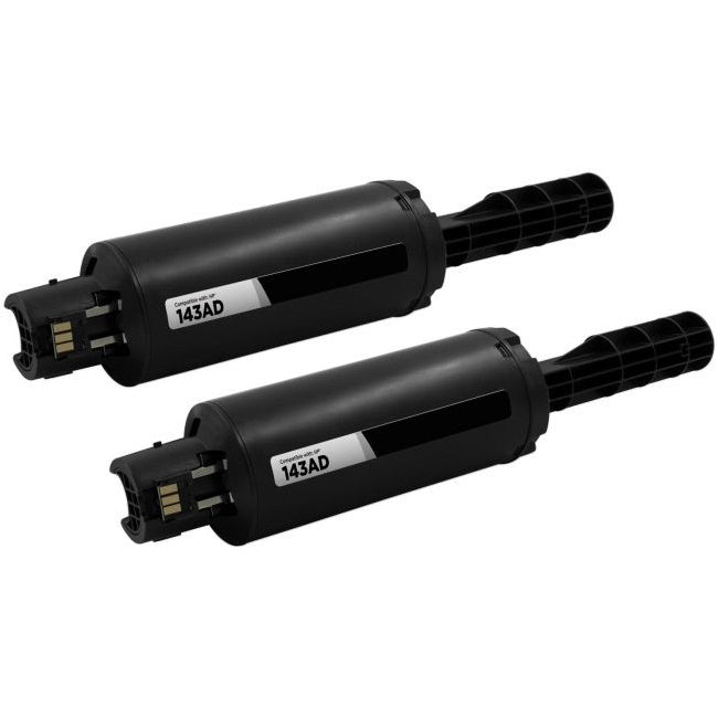 HP 143AD 2/Pack Compatible Black 2.5K Yield Toner Cartridge, W1143AD