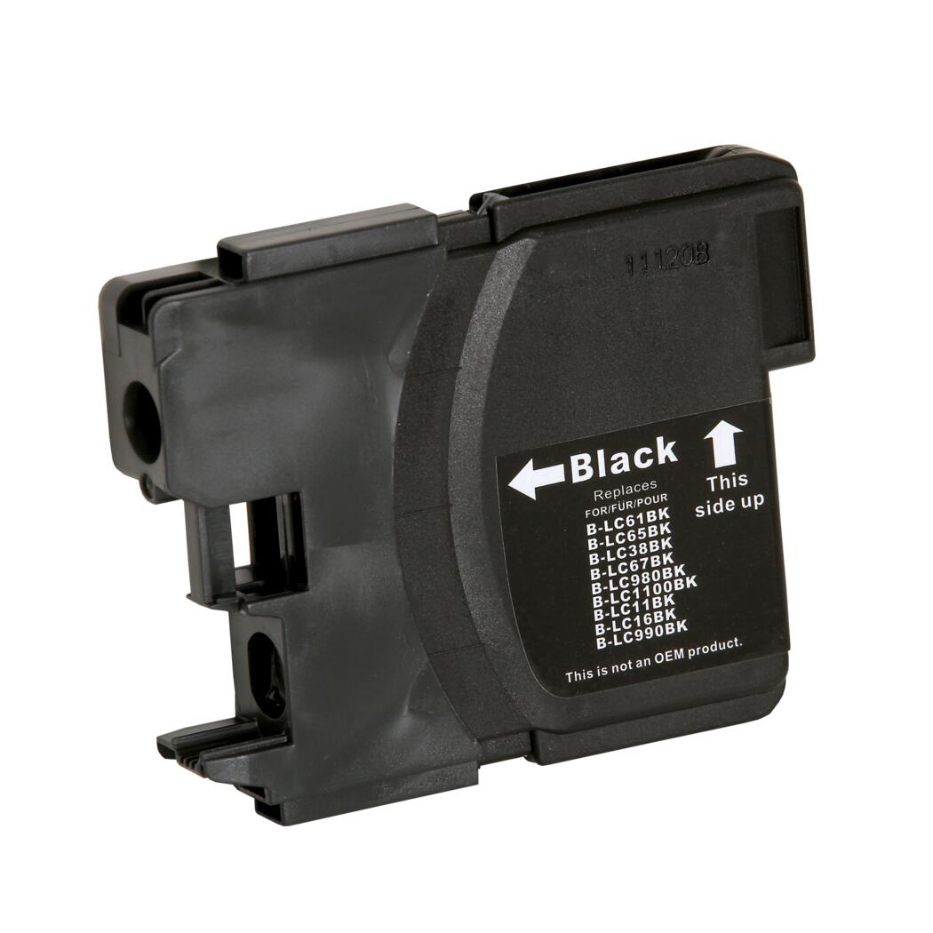 Brother LC61/LC65 Compatible Black 1100 High Yield InkJet Cartridge, LC61BK/LC65HYBK