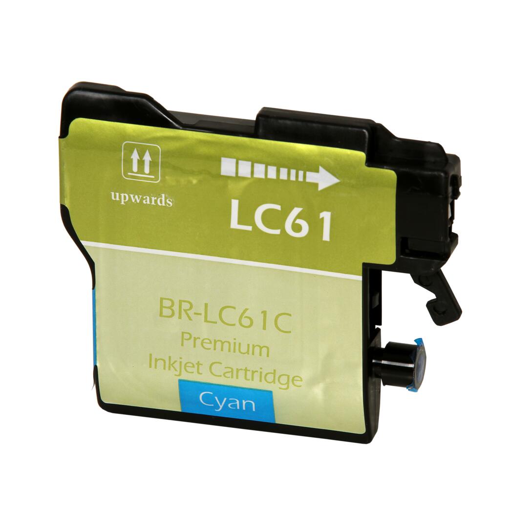 Brother LC61/LC65 Compatible Cyan 1700 High Yield InkJet Cartridge, LC61C/LC65HYC
