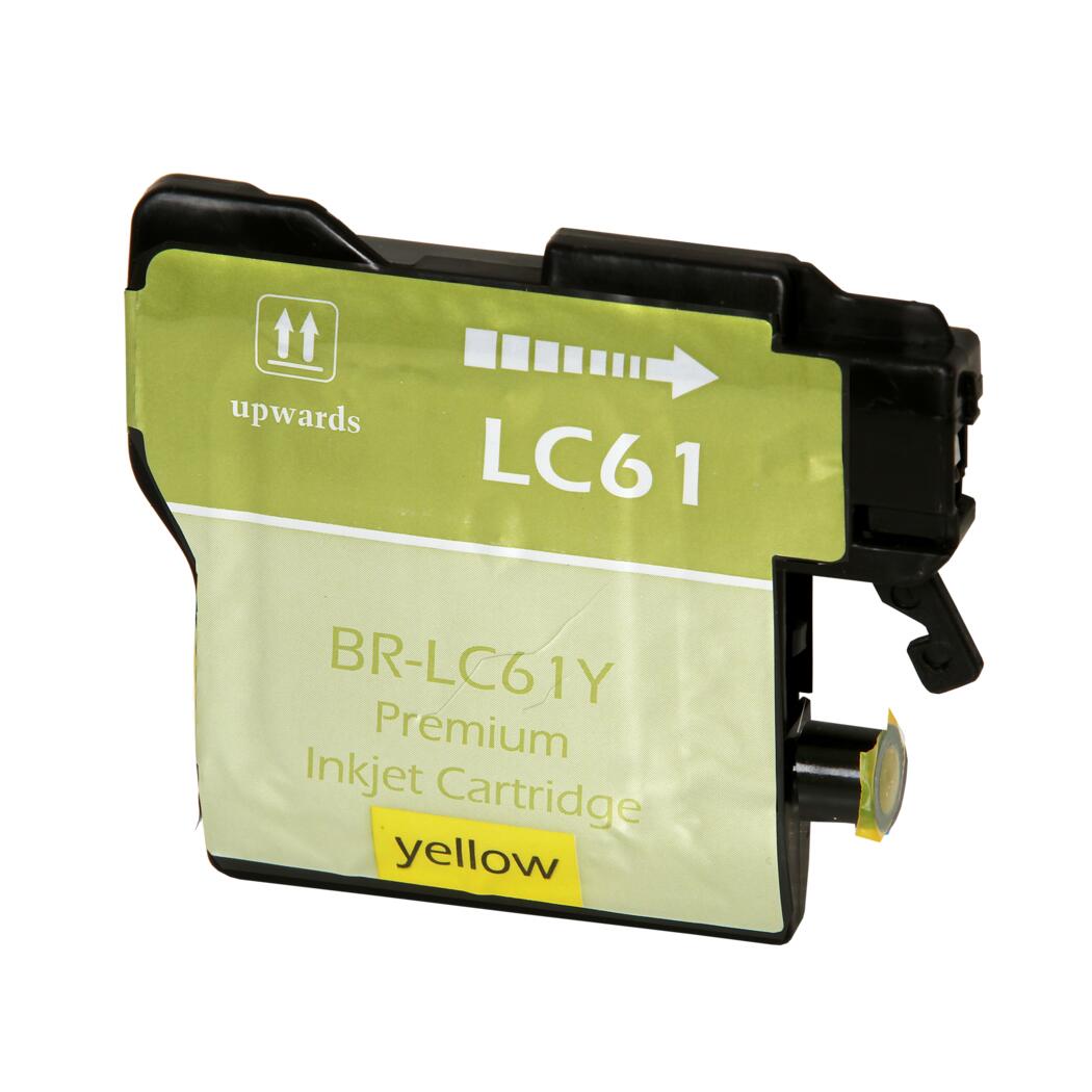 Brother LC61/LC65 Compatible Yellow 1700 High Yield InkJet Cartridge, LC61Y/LC65HYY