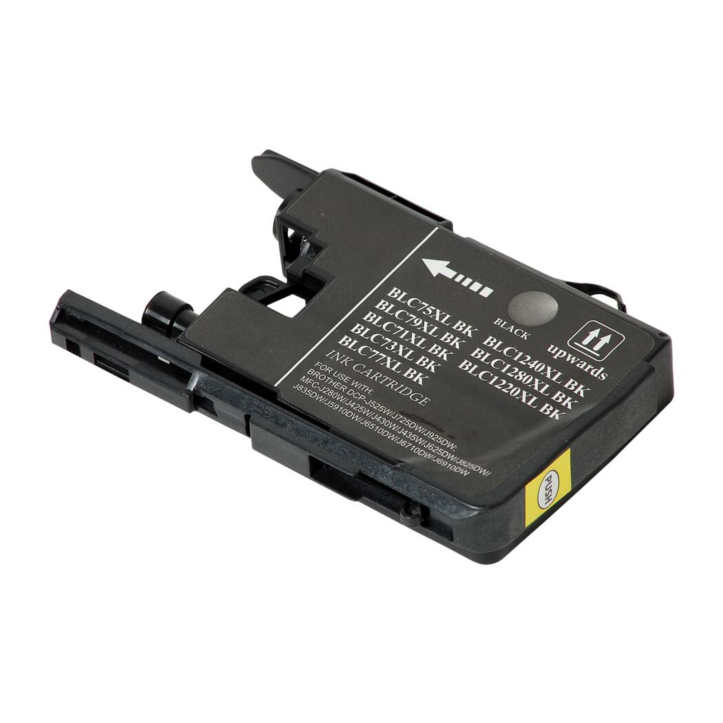 Brother LC75 Compatible Black 600 High Yield InkJet Cartridge, LC75XLBK