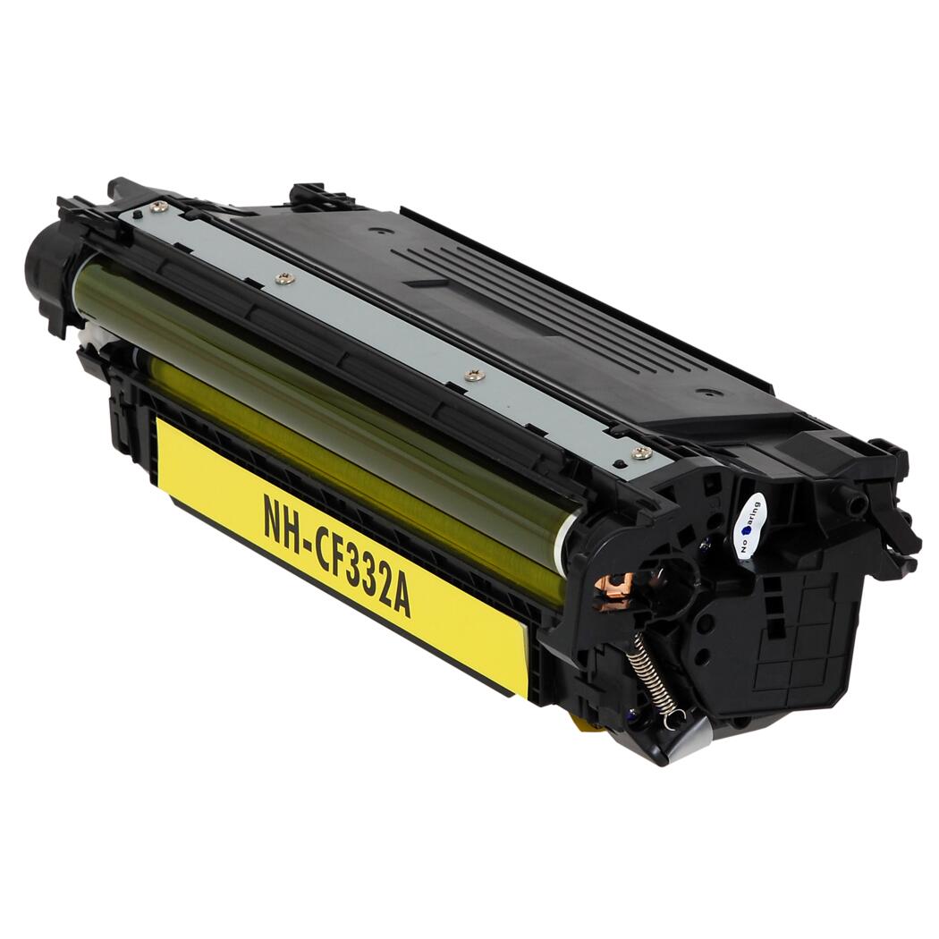 HP 654A Compatible Yellow 15K Yield Toner Cartridge, CF332A