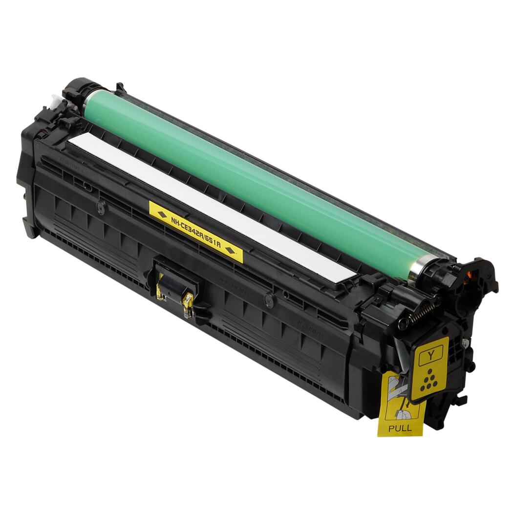 HP 651A Remanufactured Yellow 16K Yield Toner Cartridge, CE342A