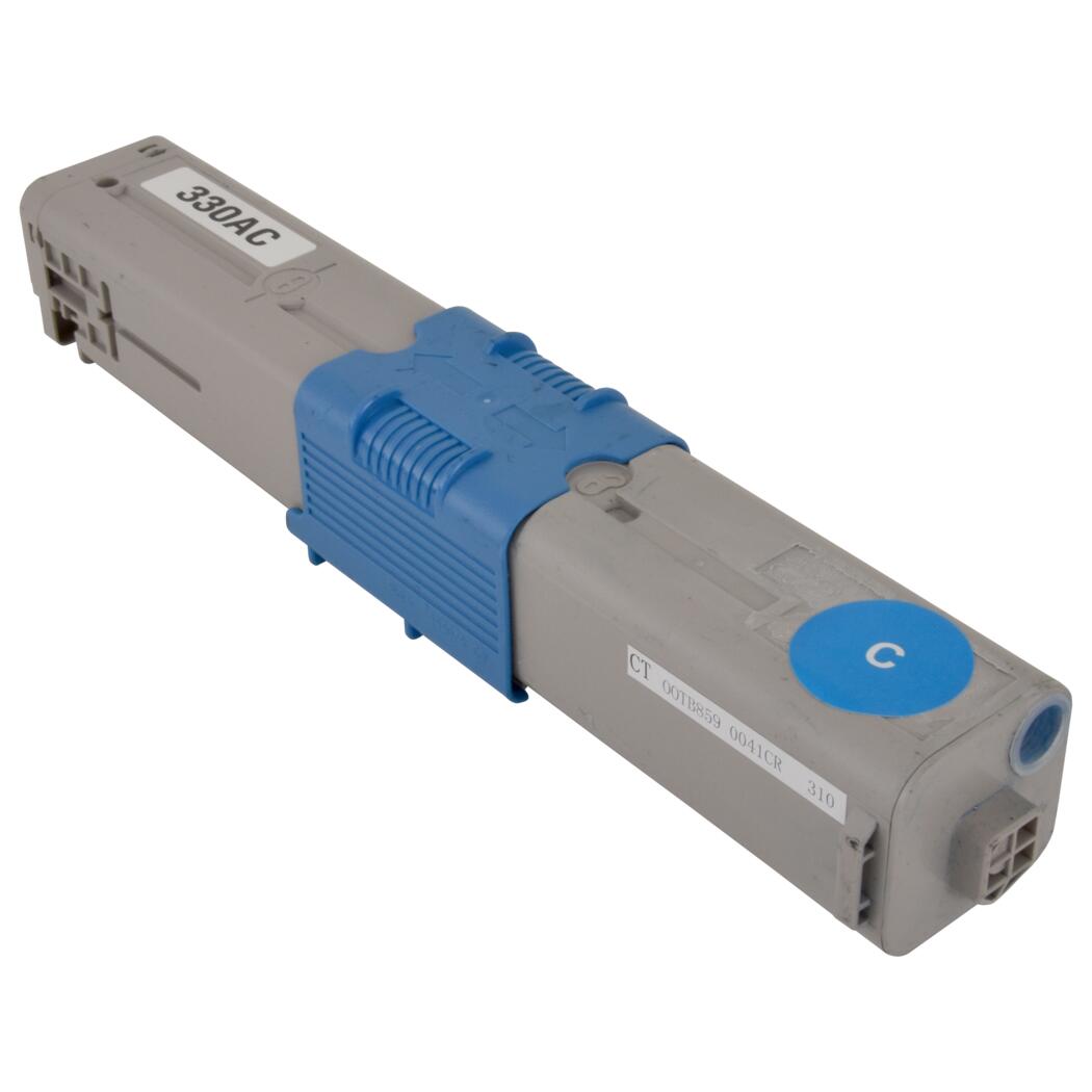Okidata C330/C530 Remanufactured Toner Cartridge Cyan 3K Yield, 44469703