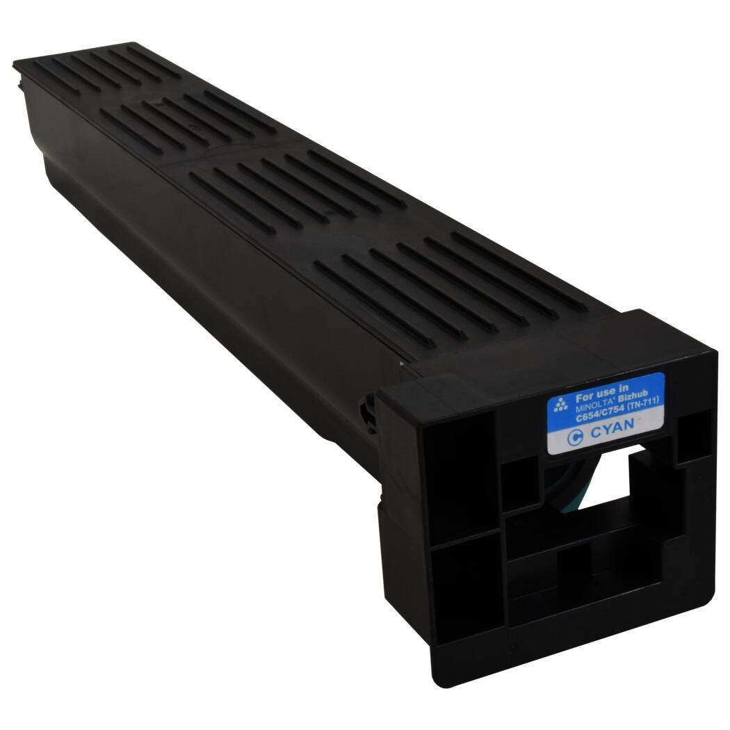 Konica TN711C TN712C Compatible TAA Compliant Cyan 31.5K Yield Toner Cartridge, A3VU430