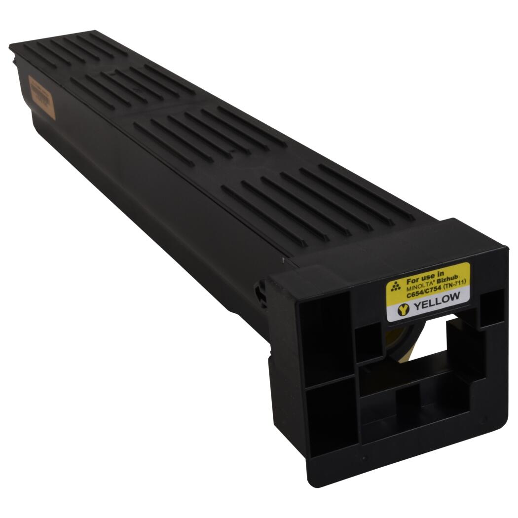 Konica TN711Y TN712Y Compatible TAA Compliant Yellow 31.5K Yield Toner Cartridge, A3VU230