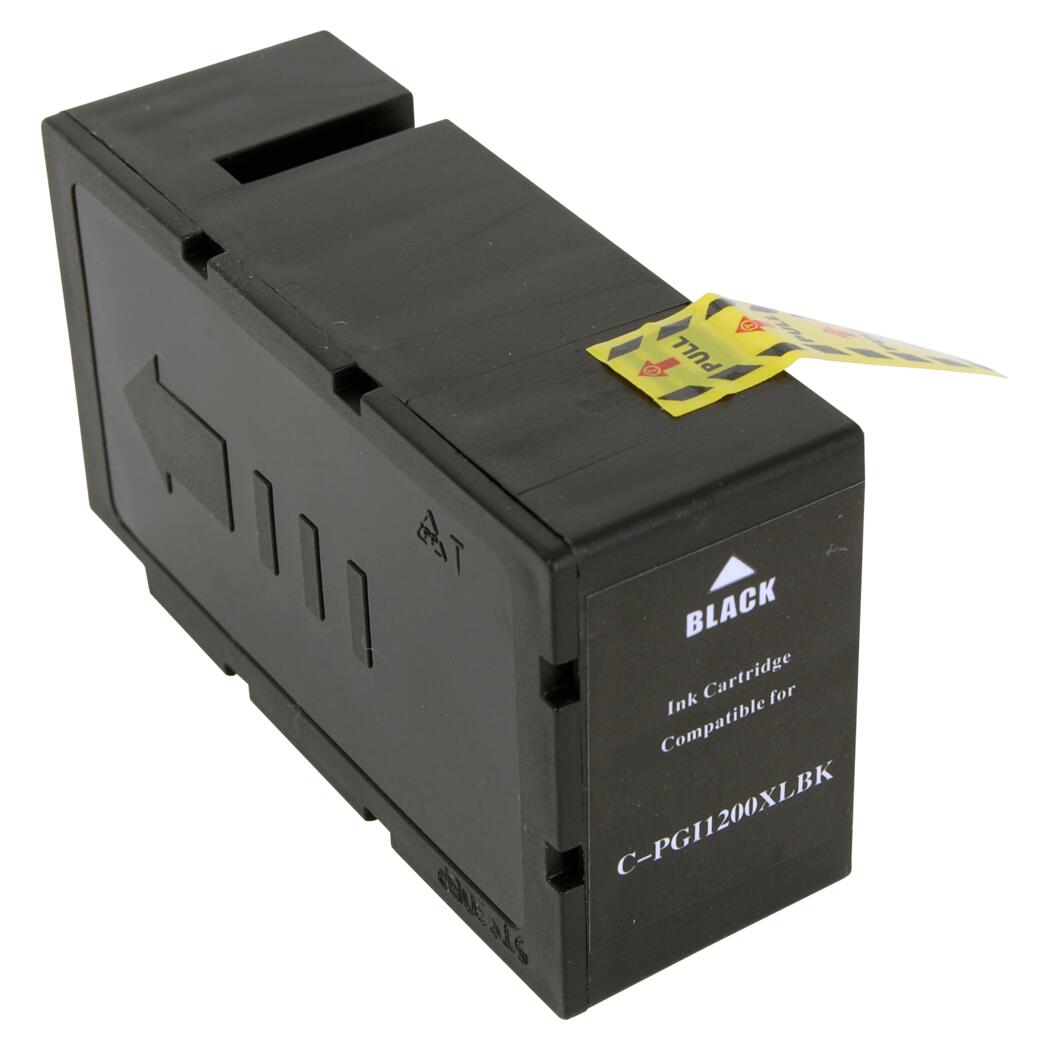 Canon PGI-1200XLBK Pigment Black 1.2K High Yield Compatible InkJet Cartridge, 9183B001