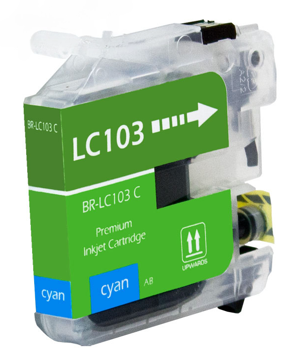 Brother LC103 Compatible InkJet Cartridge Cyan 600 High Yield, LC103C