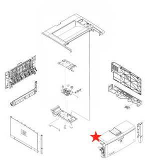 HP 5200/5200n/5200tn/5200tn/5200l Cartridge Door Assembly, RM1-2458