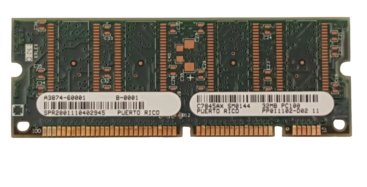 HP 4000/4050/4100 32MB SDRAM Memory DIMM, C7845AX