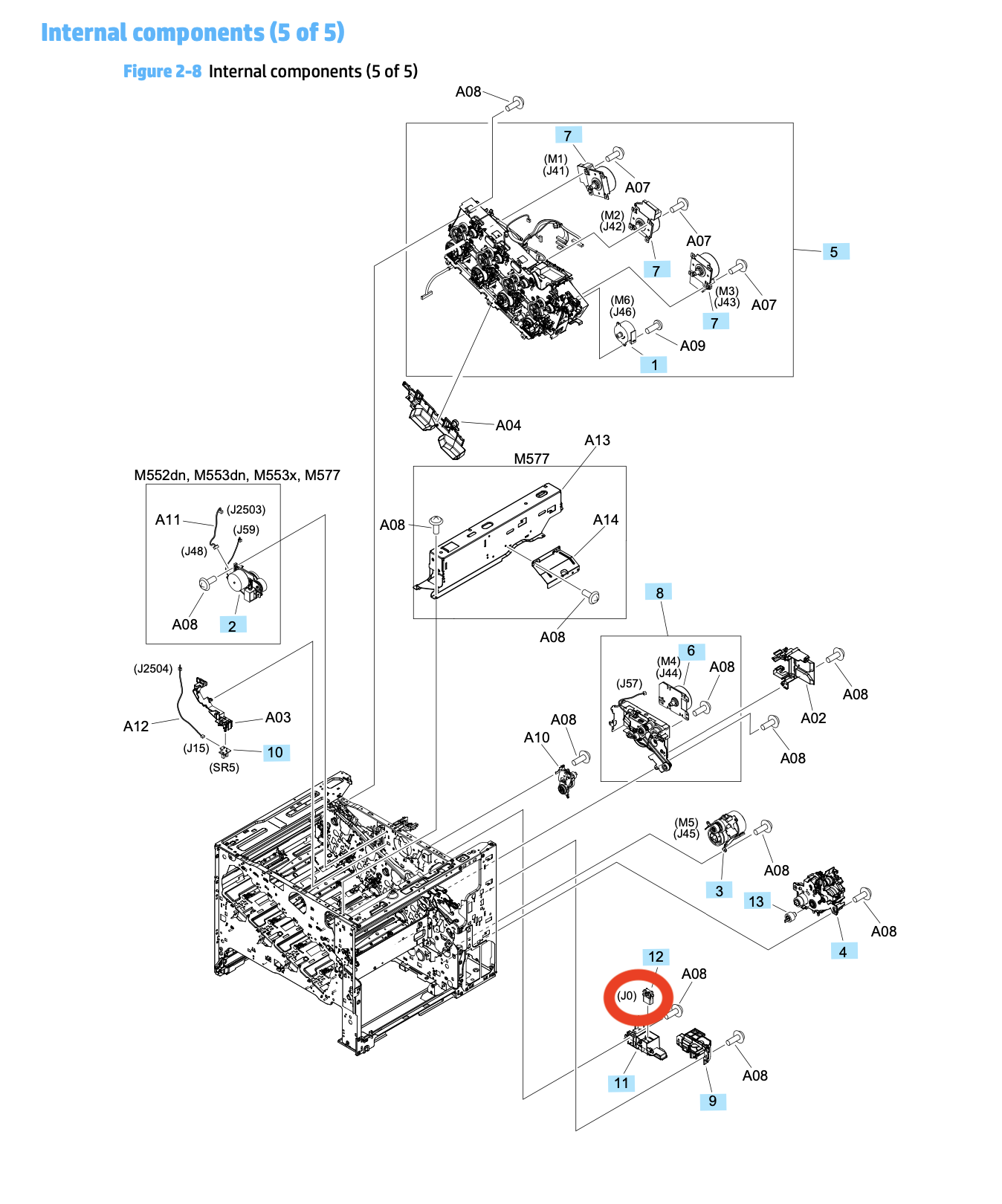 HP M553/M554/M555/M577/M578 Drawer Connector, VS1-7258-000CN – The