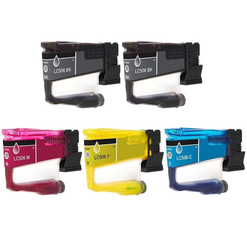 Brother LC506XL Compatible 4 Cartridge Pack 2500/1500 High Yield Inkjet Color Combo, LC506XL4PKS