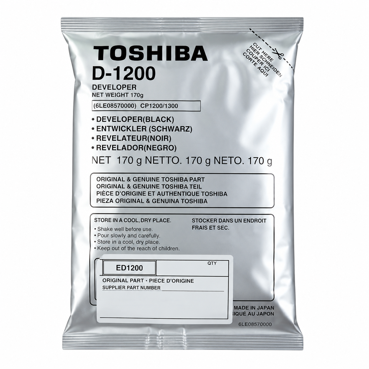 Toshiba 1200/1210/1500/1510/12/120/15/150/162 Black Developer, D1200