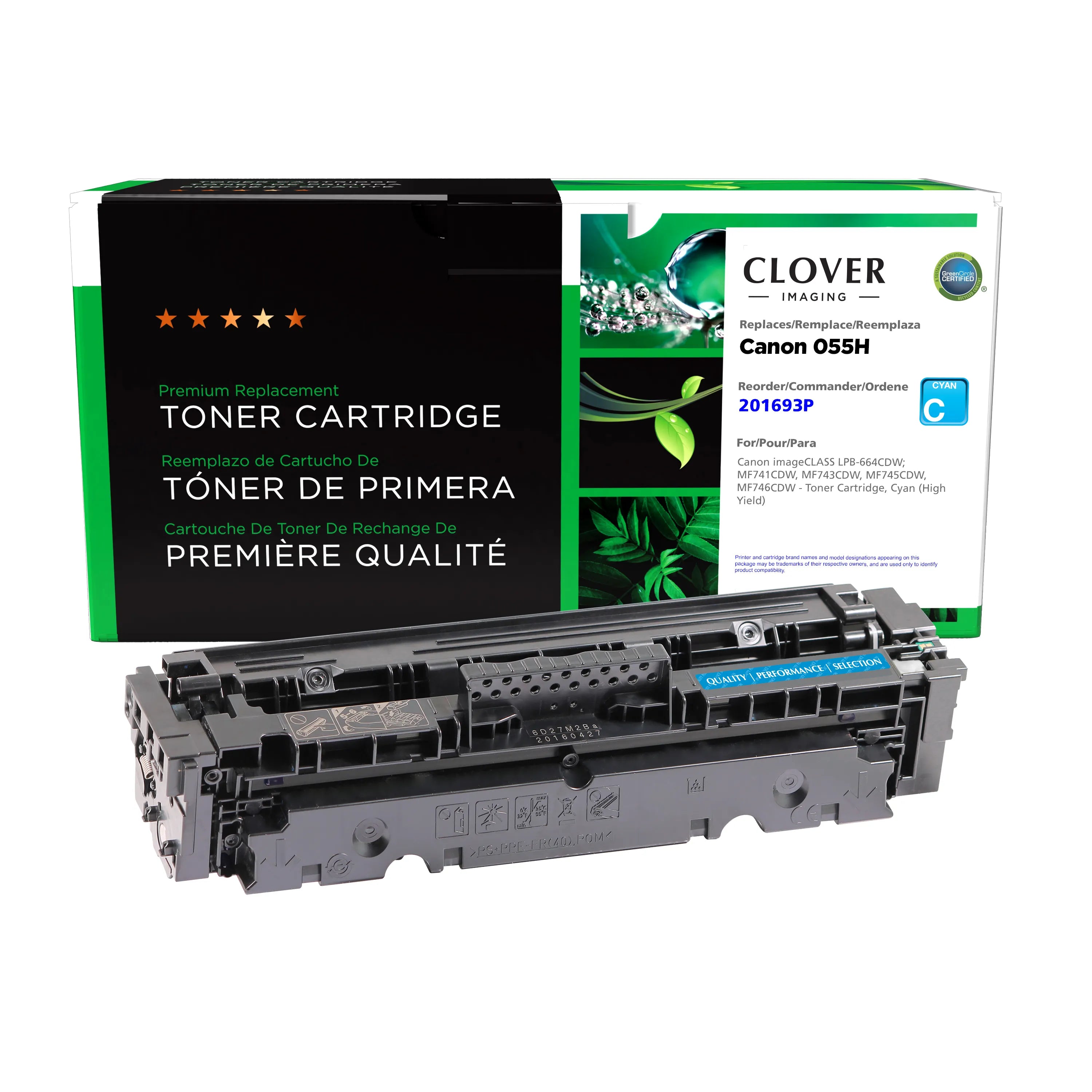 Canon Remanufactured High Yield Cyan Toner Cartridge, 055HC (3019C001)
