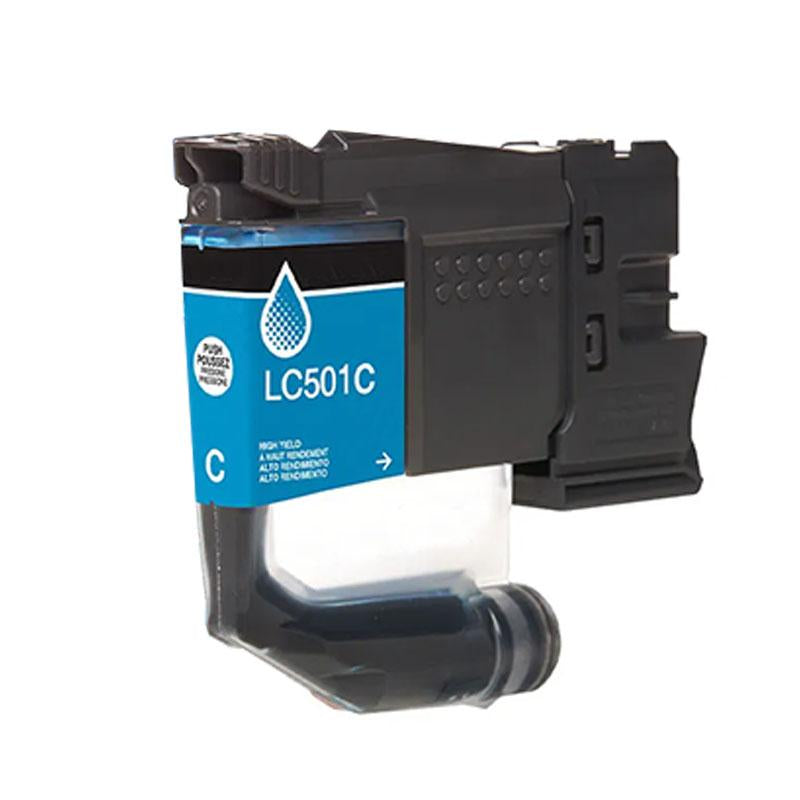 Brother Compatible Cyan 500 High Yield Inkjet Cartridge, LC501XLC